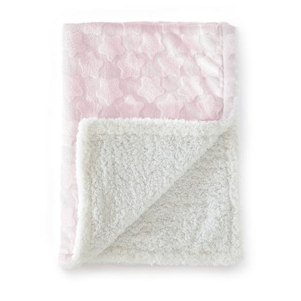 Розово бебешко одеяло от микрофибър Estrellas, 110 x 140 cm - Tanuki