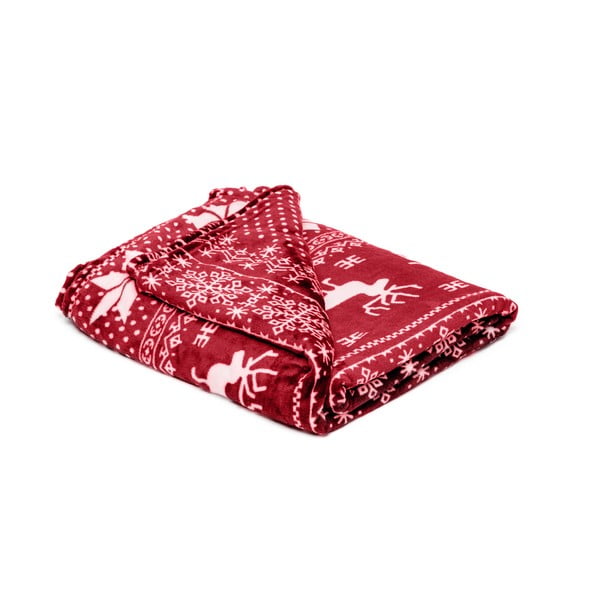 Червено микро плюшено одеяло Елен, 150 x 200 cm Sob - My House