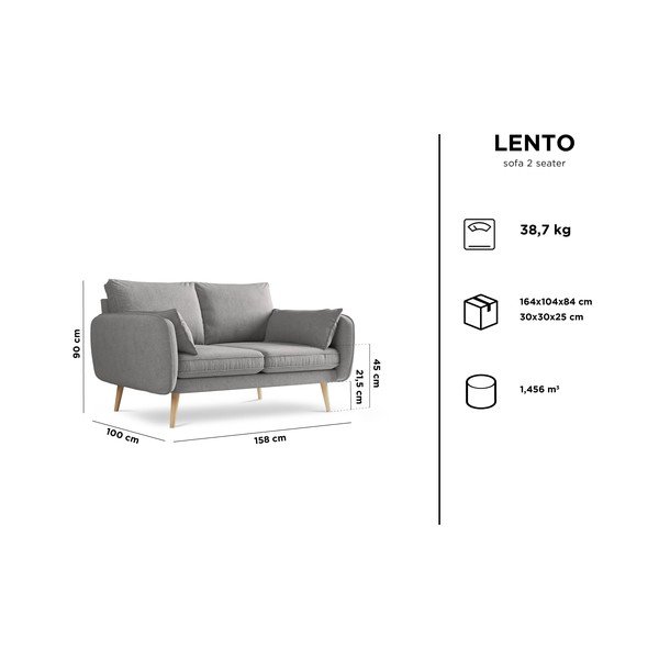 Бежов диван , 158 cm Lento - Kooko Home-image-4