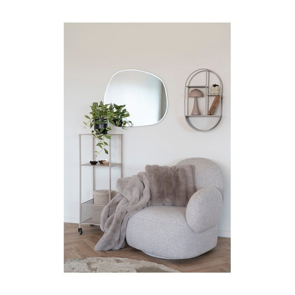 Сиво/бежово одеяло от изкуствена кожа 130x180 cm Galena – House Nordic-image-2