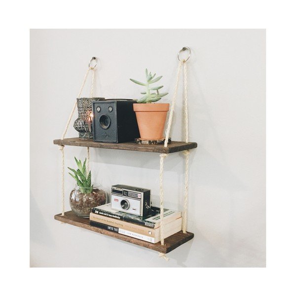 Дървен висящ рафт Stringy - Evila Originals-image-2