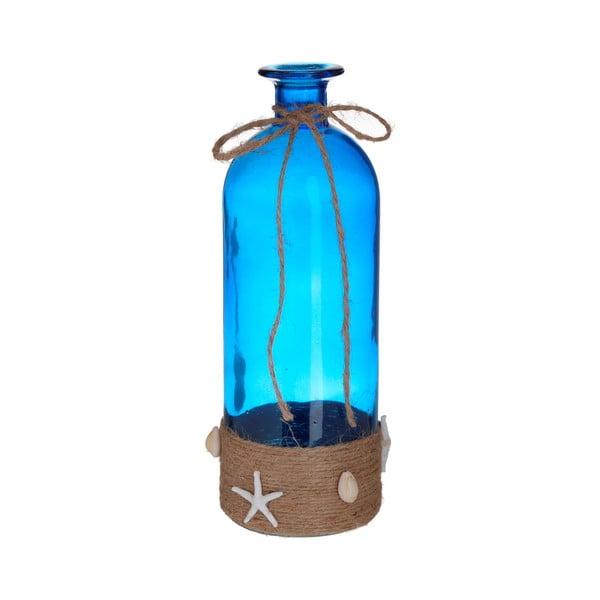 Синя декоративна стъклена бутилка Море, ⌀ 11 cm - InArt