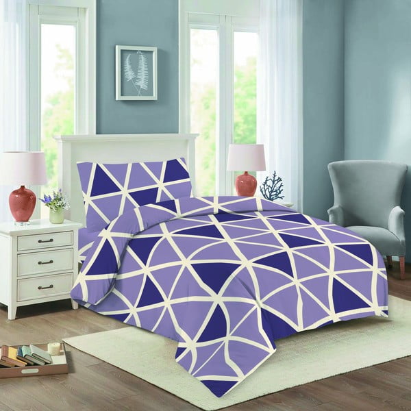Лилаво памучно спално бельо за единично легло 140x200 cm Nela - Cotton House
