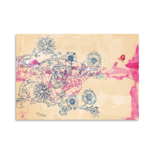Plakát Pink Ink Study, 30x42 cm