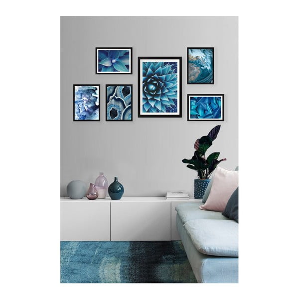 Комплект от 6 картини за стена Blue Dreams - Tablo Center