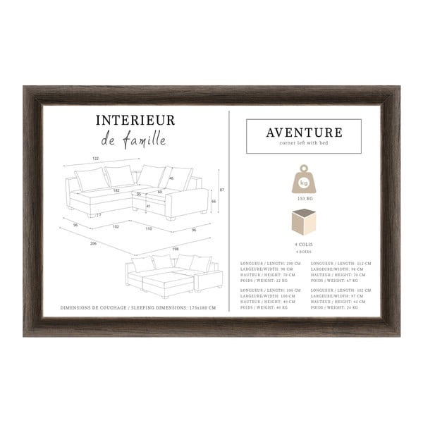 Béžová rohová pohovka s lůžkem na levé straně INTERIEUR DE FAMILLE PARIS Aventure-image-2