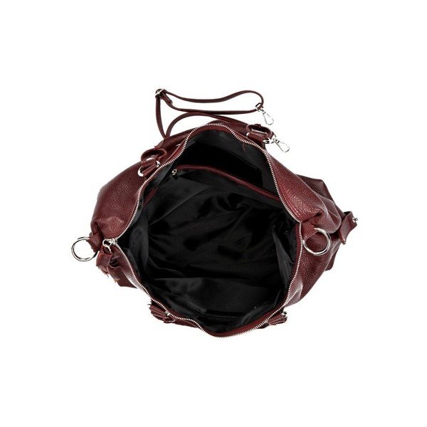 Виненочервена кожена чанта Mangotti Debra - Mangotti Bags-image-2