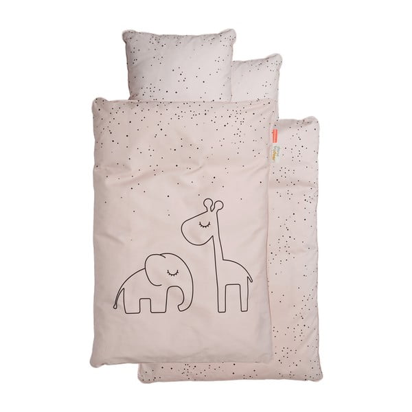 Розово бебешко спално бельо Dreamy Dots, 70 x 100 cm - Done by Deer