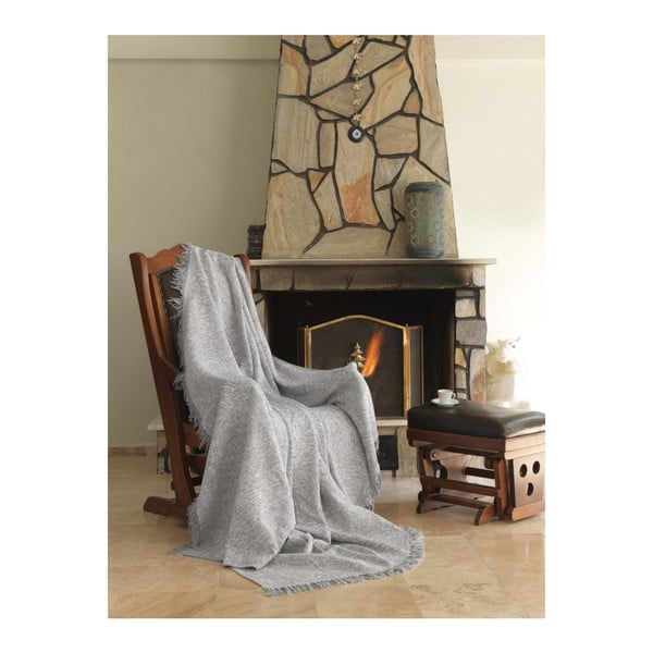 Сиво памучно одеяло Mismo , 170 x 220 cm Linen - Mijolnir