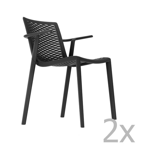 Комплект от 2 черни градински стола за хранене Net-Kat - Resol