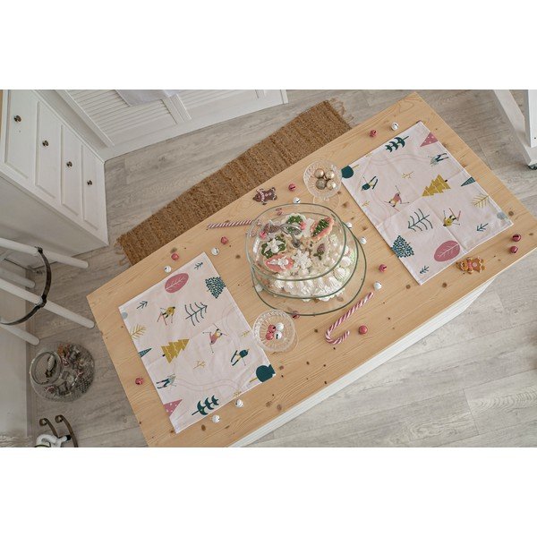 Коледни подложки от плат в комплект от 2 подложки 45x35 cm Skiing - Butter Kings-image-1