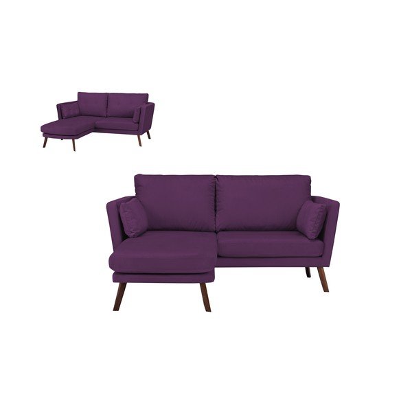 Тъмнолилав триместен диван Елена, с шезлонг в левия ъгъл - Mazzini Sofas-image-4