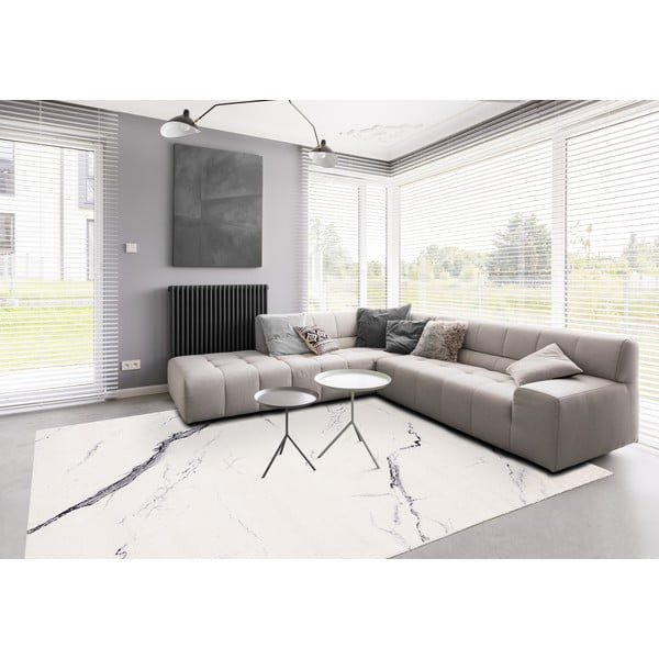 Кремав вълнен килим 133x180 cm Marble - Agnella-image-1