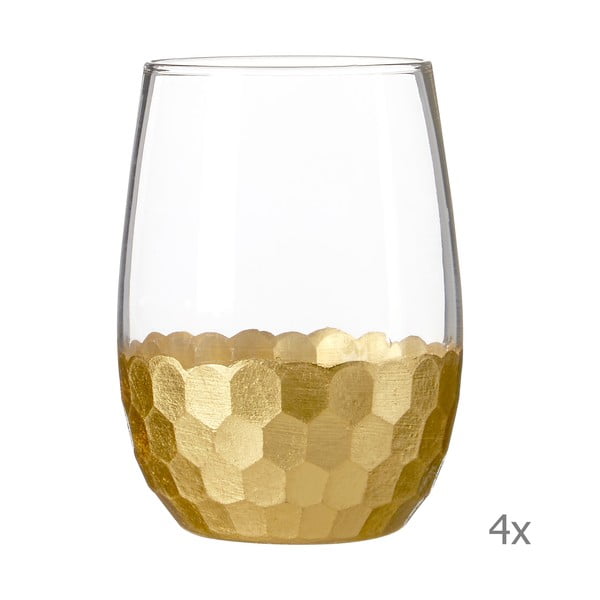 Комплект от 4 чаши със златни детайли Astrid, 240 ml - Premier Housewares