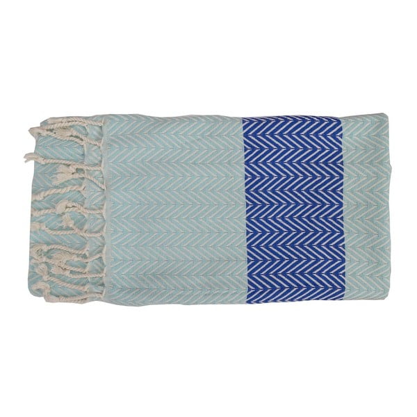 Světle modrá ručně tkaná osuška z prémiové bavlny Homemania Damla Hammam, 100 x 180 cm