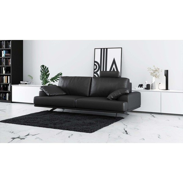 Тъмносив кожен диван 220 cm Prado - MESONICA-image-1