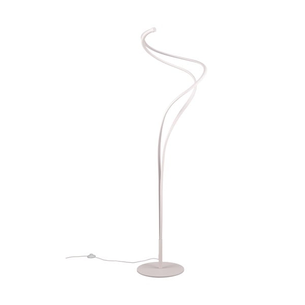 Бяла LED подова лампа с метален абажур (височина 160 cm) Nala - Trio Select