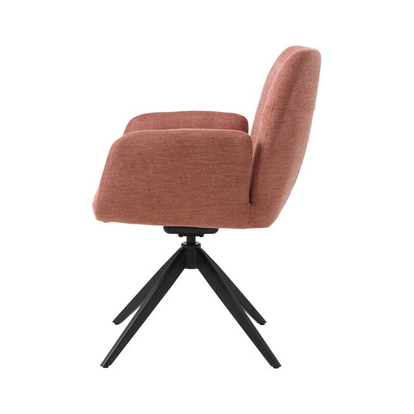 Розов тапициран трапезен стол с подлакътници Roxana – Unique Furniture-image-3