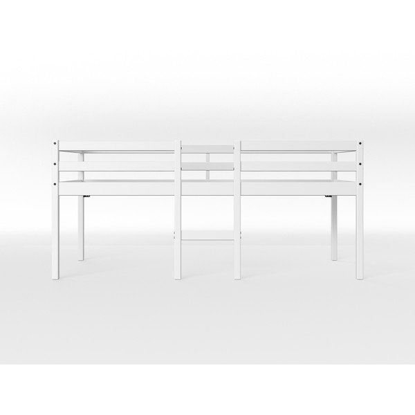 Бяло повдигнато легло от борова дървесина , 90 x 200 cm White - Flexa-image-1