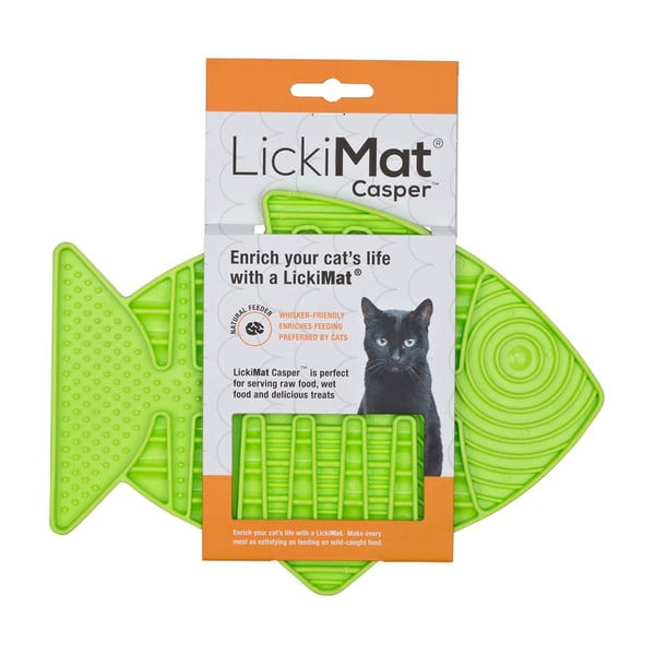 Подложка за облизване за котки Casper Green - LickiMat