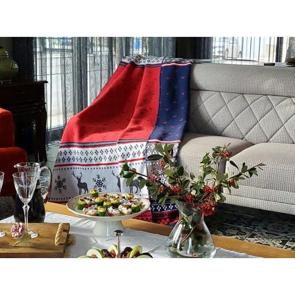 Коледно памучно одеяло 200x150 cm - Mila Home-image-1