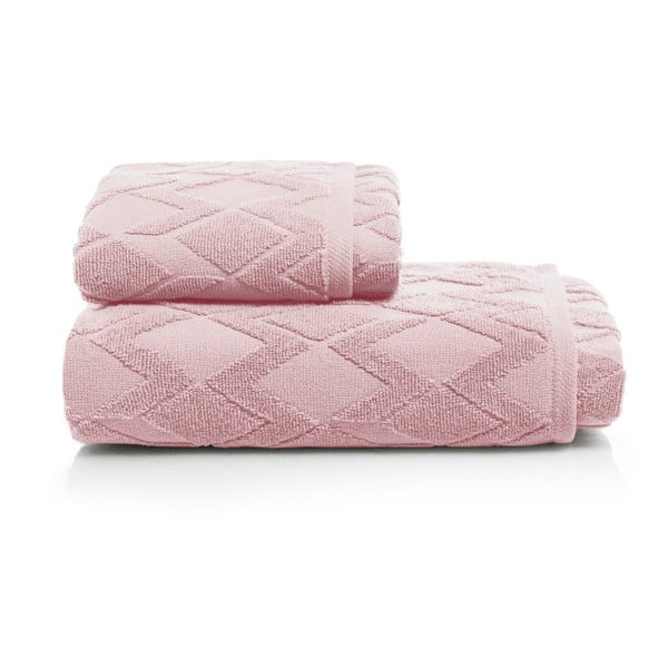 Set světle růžové osušky a ručníku z bavlny Maison Carezza Toscana