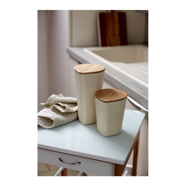 Бежова кутия за съхранение с бамбуков капак , 750 ml Derry - Wenko-image-2