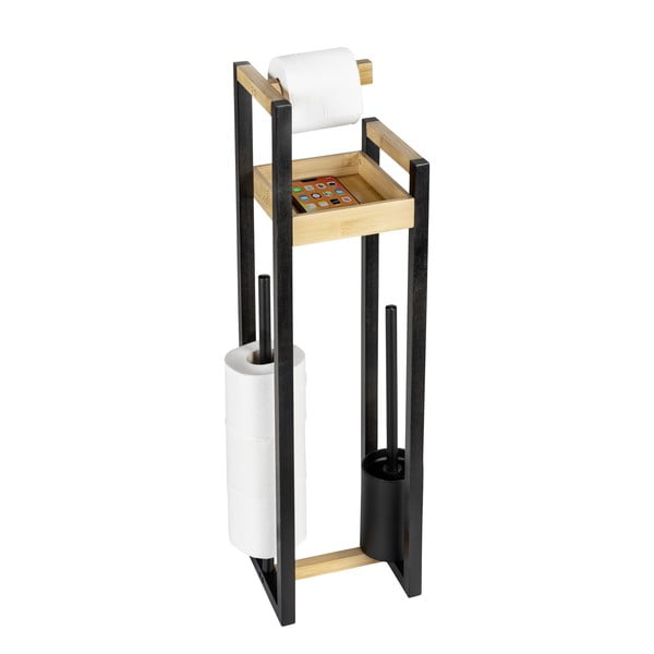 Бамбуков държач за тоалетна хартия с четка Braidi - Wenko-image-2