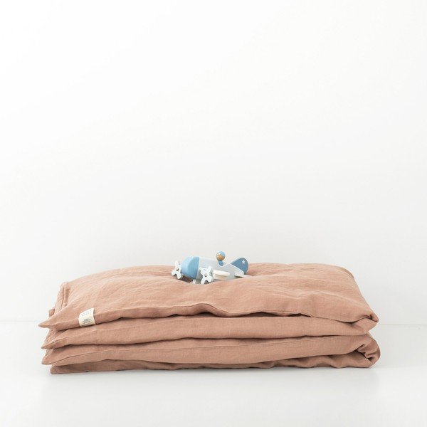 Детско оранжево спално бельо Nature, 100 x 140 cm - Linen Tales