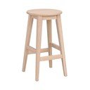 Бар стол от масивен дъб в естествен цвят (височина на седалката 65 cm) Austin – Rowico