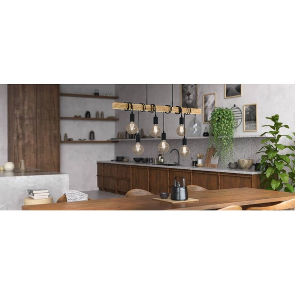 Висящо осветително тяло в черен и естествен цвят TOWNSHEND – EGLO-image-2