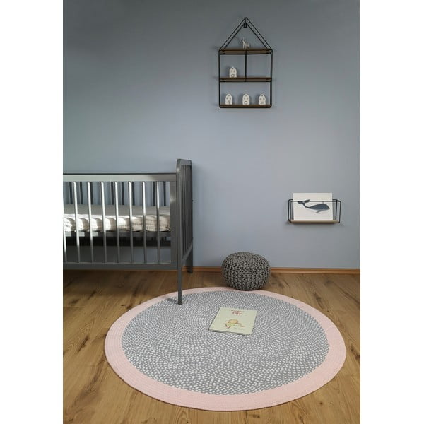 Ръчно изработен детски килим Rose, ∅ 120 cm Brenda - Nattiot-image-1