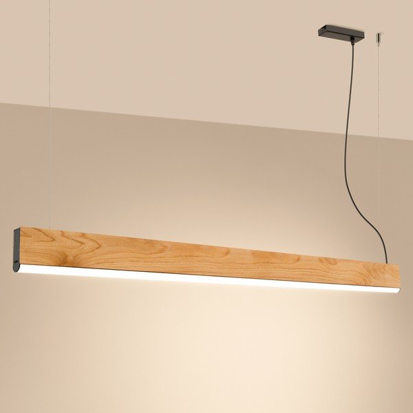 LED висящо осветително тяло от масивна дървесина в естествен цвят LYKKE – Thoro-image-1