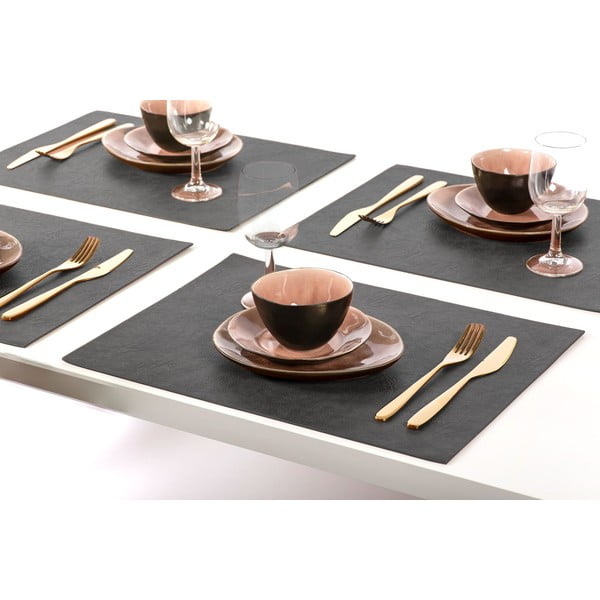 Черна подложка от изкуствена кожа Правоъгълник, 33 x 45 cm Troja - ZicZac-image-1