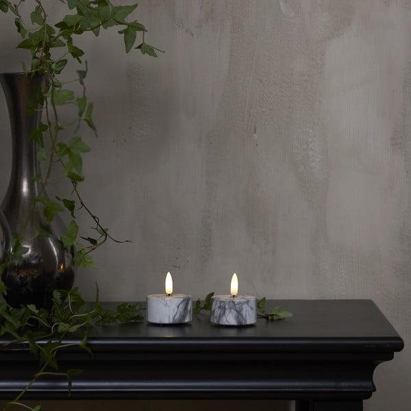 LED свещи в комплект от 2 броя (височина 6 см) Flamme Marble - Star Trading-image-1