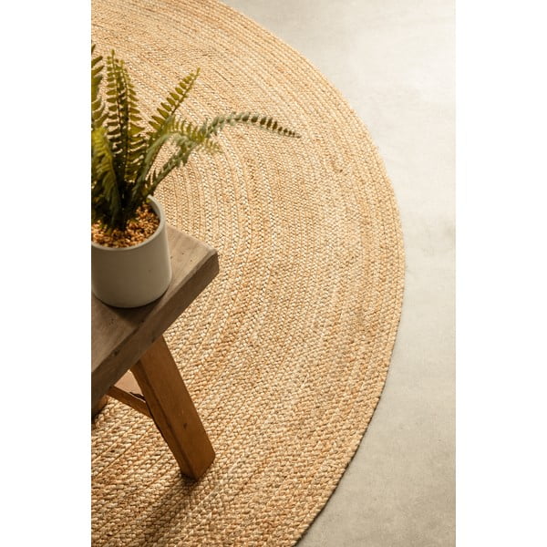 Двустранен ютен кръгъл килим в естествен цвят ø 100 cm Braided – Hanse Home-image-4