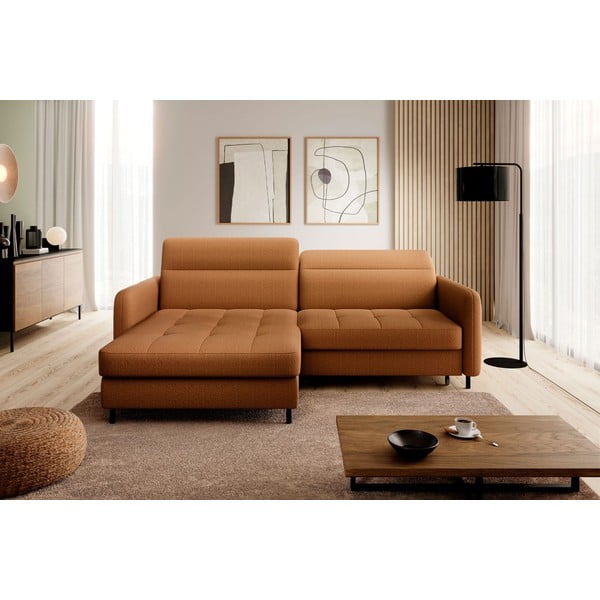 Жълт кадифен разтегателен ъглов диван с място за съхранение (ляв ъгъл) Gomsi – ELTAP-image-3