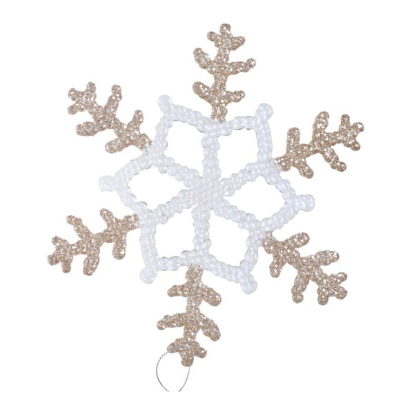 Висяща декорация в бяло и бежово-златисто Снежинка, ⌀ 30 см - Ewax