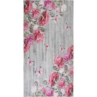 Розово-сив килим подходящ за пране 80x150 cm Blooming Roses – Vitaus