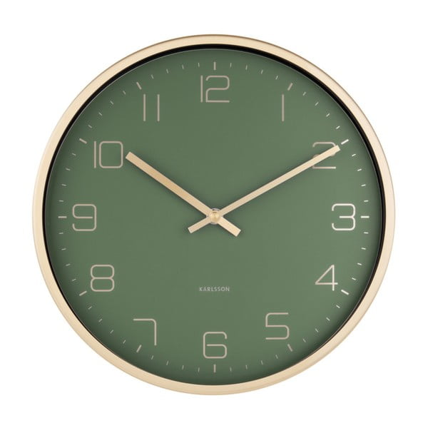 Зелен стенен часовник Elegance Gold Elegance - Karlsson