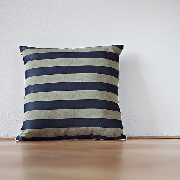 Polštář s výplní Dark Blue Stripes, 50x50 cm