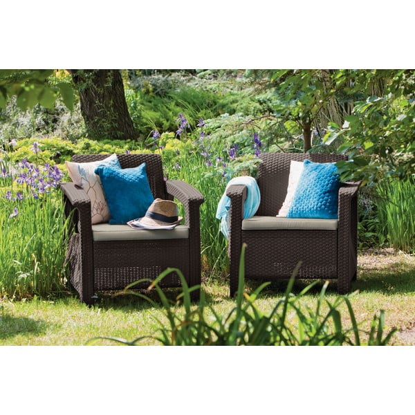 Кафяво градинско кресло Corfu – Keter-image-1