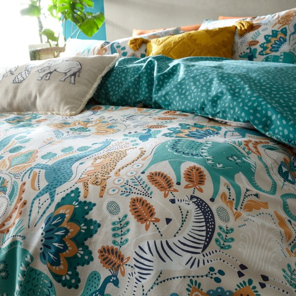 Памучно спално бельо 200x200 cm Carnival Animals - Pineapple Elephant-image-3