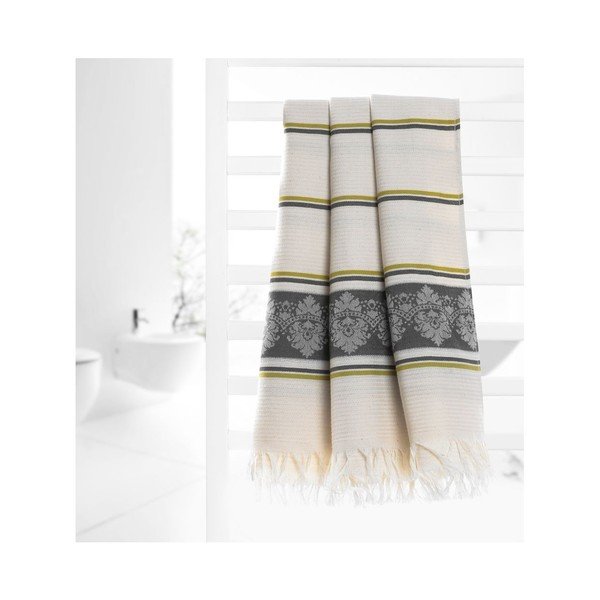 Šedobéžová hammam osuška Deco Bianca Loincloth Stripe Nurbanu, 80 x 170 cm-image-3