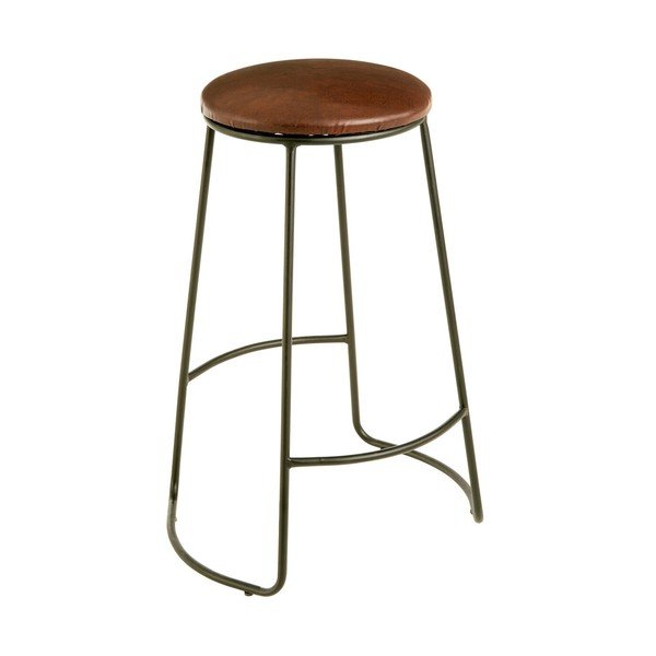 Черен/кафяв тапициран бар стол (височина на седалката 64 cm) Brixton – Premier Housewares