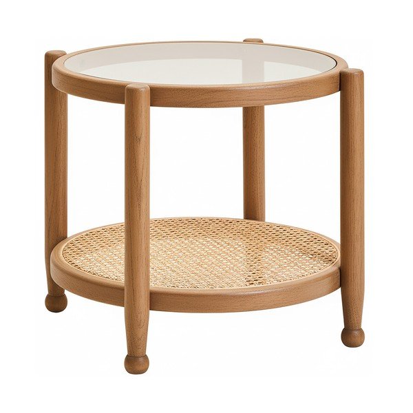 Кръгла странична масичка със стъклен плот ø 57 cm Cebu – Premier Housewares