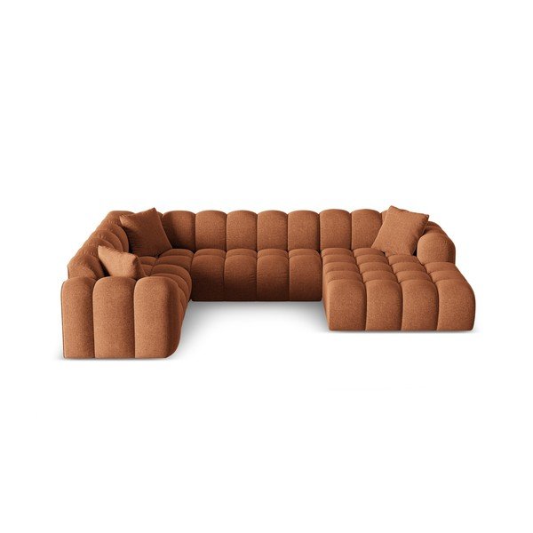 Теракотен шенилов ъглов диван (ляв ъгъл/U форма) Treno – Cosmopolitan Design