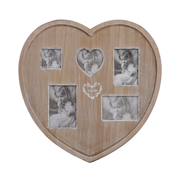 Dřevěný fotorámeček na 5 fotek Heart