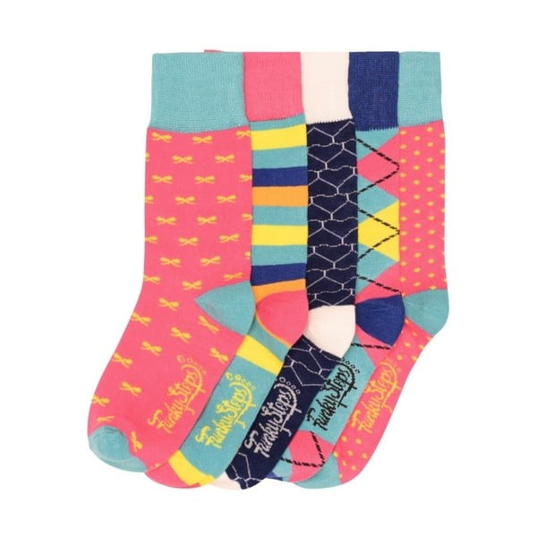 Sada 5 párů barevných ponožek Funky Steps Color Mist, velikost 35 – 39