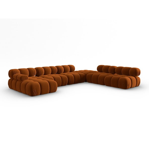 Оранжев кадифен диван 379 cm Bellis - Micadoni Home-image-3